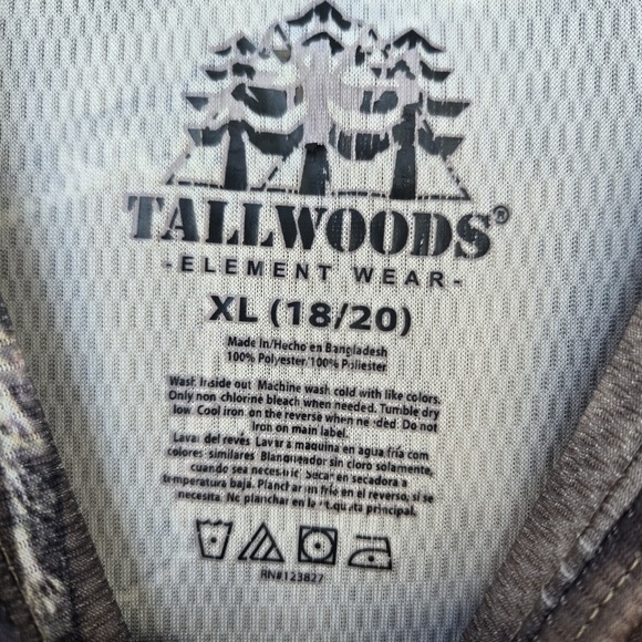 Tallwoods Element Wear XL 18/20 Camo Long Sleeve T-Shirt Hunting Gear - Picture 2 of 5